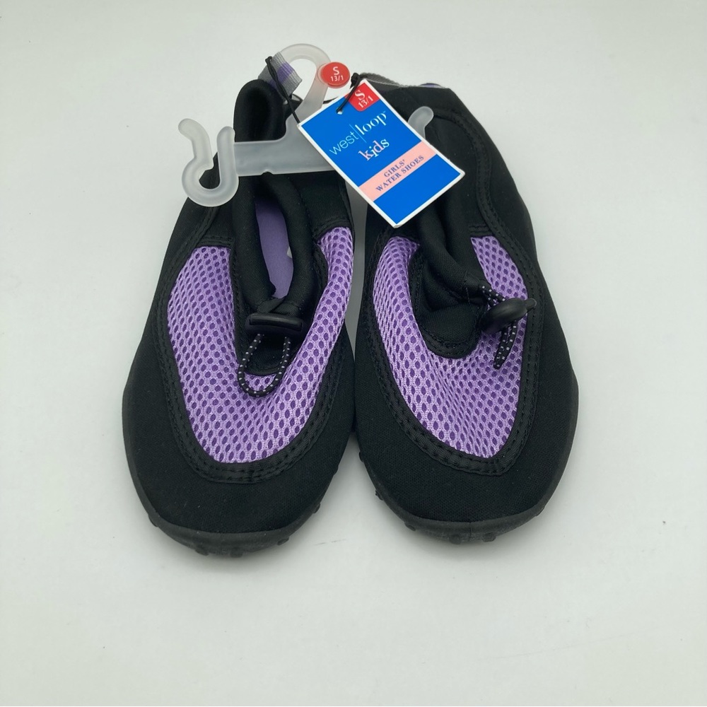 West Loop Girls mesh water shoes purple and black Small (13-1)
